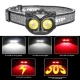Фонарь налобный WT208-2COB(White+Red), Li-Ion аккум, магнит, ЗУ Type-C, Box