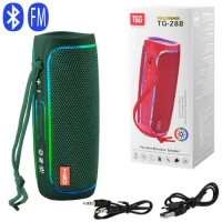 Bluetooth-колонка TG288 с RGB ПОДСВЕТКОЙ, speakerphone, радио, green