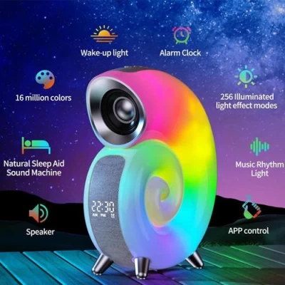 Light Sound Machine N70, RGB ночник, часы, Bluetooth колонка