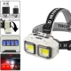 Фонарь налобный HX-816-2COB(White+Red), Waterproof, 1x18650, ЗУ Type-C, Box
