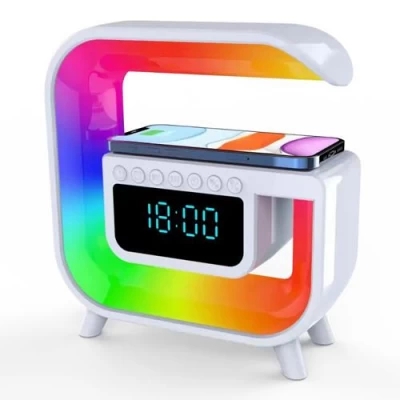 Light Sound Machine G30, RGB ночник, часы, беспроводная зарядка,  Bluetooth колонка