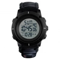 Часы наручные 1213BK SKMEI PARACORD, BLACK BIG SIZE, Compass, термометр, свисток, кресало