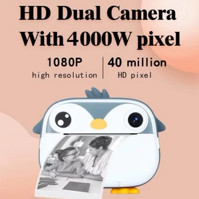 Дитячий фотоапарат з термодруком M05 GREY PENGUIN