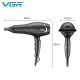 Фен профессиональный VGR V-450, Turbo function, 4 уровня температуры, 4 уровня обдува, 2 насадки, 2000-2400Вт