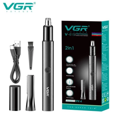 Триммер VGR 2 в 1 V-615, 2 насадки (для носа и волос), IPX4