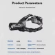 Фонарь налобный CARBON BL-2322-TG+3LED(White+Red+Blue+Green), Motion Sensor, 3x18650, ЗУ Type-C, zoom