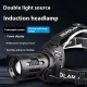 Фонарь налобный CARBON BL-2322-TG+3LED(White+Red+Blue+Green), Motion Sensor, 3x18650, ЗУ Type-C, zoom