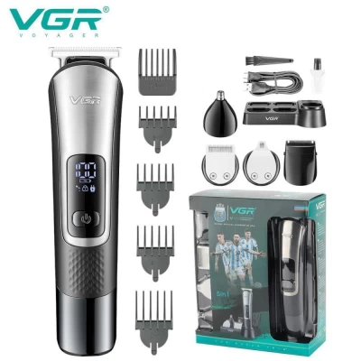 Набор для стрижки VGR 5 в 1 V-111, 9 насадок, LED display