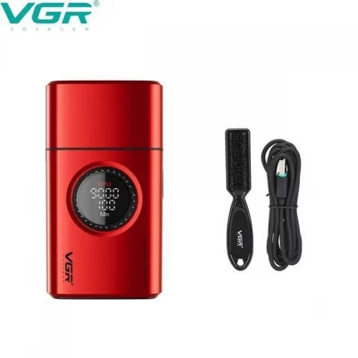Электробритва VGR V-377 RED шейвер, двойное лезвие, регулировка мощности 7000-9000 RPM, LED display