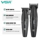 Комплект VGR 2 в 1 V-640 S2 BLACK аккумуляторная машинка для стрижки (clipper) и триммер