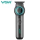 Триммер VGR V-990 GREEN, 3 насадки, керамическое лезвие, TURBO режим, регулировка мощности 7000-8000 RPM, LED light, LED display
