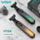 Электробритва VGR V-360 GOLD, универсальная насадка с регулировкой высоты, IPX6, LED display