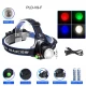 Фонарь налобный PLD-V9-F-4XPE (WHITE+RED+BLUE+GREEN), 2x18650, ЗУ Type-C, zoom, Box Фонарь налобный PLD-V9-F-4XPE (WHITE+RED+BLUE+GREEN), 2x18650, ЗУ Type-C, zoom, Box