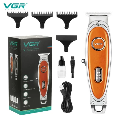 Триммер VGR V-263 ORANGE, 4 насадки, LED display