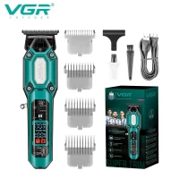 Триммер VGR V-900 GREEN, 4 насадки, LED display, 7000 RPM
