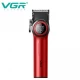 Аккумуляторная машинка для стрижки (clipper) VGR V-001 RED, 10 насадок, 9000 RPM, 4600 mAh, LED light, LED