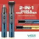 Триммер VGR 2 в 1 V-626 BLUE, 2 насадки (для носа и волос)