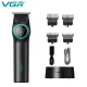 Триммер VGR V-977 BLACK, регулировка мощности 6000 - 8000 RPM, 2500 mAh, 4 насадки, LED display