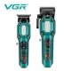 Комплект VGR 2 в 1 V-600&900 GREEN, аккумуляторная машинка для стрижки (clipper) и триммер, 10 насадок, LED