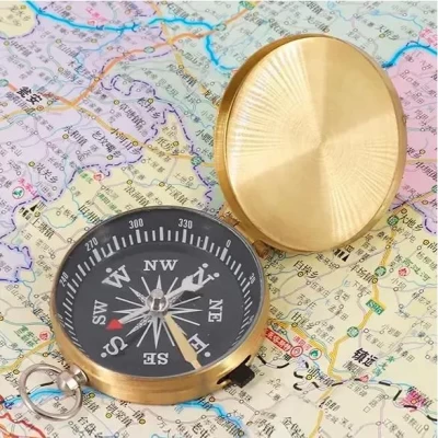 Компас туристический с крышкой походный магнитный (4,5 см) G453