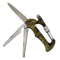 Тактический нож Traveler A-03 кемпинг, альпинистский карабин, крюк, LED фонарик