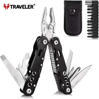 Мультитул Traveler MQ-007D-8G 15 в 1 туристический, армейский, тактический, с чехлом 16,2см