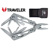 Многофункциональный нож (Мультитул) Traveler MT-982 10 в 1 в чехле  10,5 см
