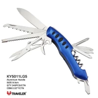 Складной туристический нож Traveler 12 в 1, 9.5см 5011LG5 Black/Blue/Red