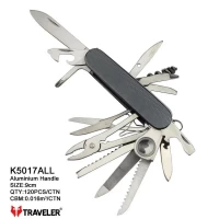 Нож многофункциональный Traveler 17 функций, 9см K-5017-ALL Black/Red/Blue/Orange/Green