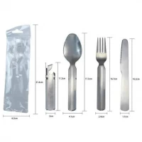 Туристический набор 4 в 1 ложка, вилка, нож, открывалка 17.3 см S-168