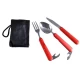 Туристический набор 3 в 1 ложка, вилка, нож K8003 Black/Blue/Red/Grey