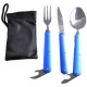 Туристический набор 3 в 1 ложка, вилка, нож K8003 Black/Blue/Red/Grey