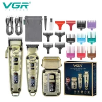 Комплект VGR 3 в 1 V-642 аккумуляторная машинка для стрижки (clipper), триммер и электробритва (шейвер)
