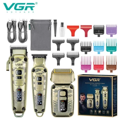 Комплект VGR 3 в 1 V-642 аккумуляторная машинка для стрижки (clipper), триммер и электробритва (шейвер)