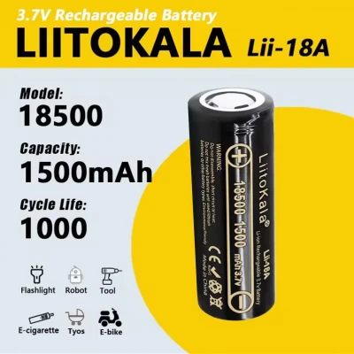 Аккумулятор 18500, LiitoKala Lii-18A, 1500mah, ОРИГИНАЛ