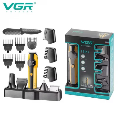 Набор для стрижки VGR 13 в 1 V-173 YELLOW, 13 насадок, LED display