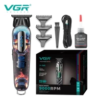 Триммер VGR V-260 RED, 3 насадки, 2000mAh, 9000 RPM, LED display