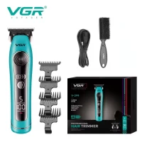 Триммер VGR V-299 BLUE, 4 насадки, 9000RPM, 2000 mAh, 5 уровней скорости, LED display