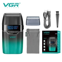 Электробритва VGR V-308 GREEN шейвер, двойное лезвие, 9000 RPM, LED Display