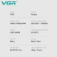 Фен профессиональный VGR V-401 BLACK, 40 уровней обдува 70000 - 110000 RPM, 40 уровней температуры 60°C - 100°C, 3 насадки