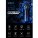 Аккумуляторная машинка для стрижки (clipper) VGR V-001 BLUE, 10 насадок, 9000 RPM, 4600 mAh, LED light, LED display