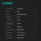Триммер VGR V-299 BLACK, 4 насадки, 9000RPM, 2000 mAh, 5 уровней скорости, LED display