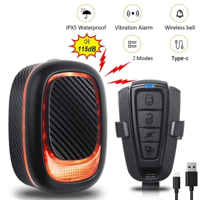 Велофара A5P-LED(red), выносная кнопка, Waterproof, ЗУ Type-C, Li-Ion акк., звонок