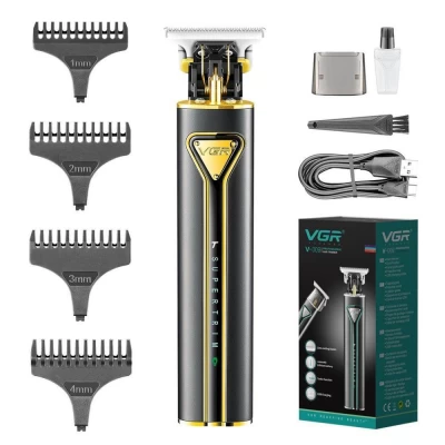 Триммер VGR V-009 GOLD, TURBO-режим, 4 насадки, LED подсветка