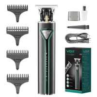 Триммер VGR V-009 GREEN, TURBO-режим, 4 насадки, LED подсветка