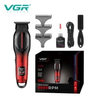 Триммер VGR V-226 RED, 9000 RPM, 3 насадки, LED display