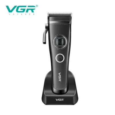 Аккумуляторная машинка для стрижки (clipper) VGR V-880C BLACK, EXTERNAL ROTOR MOTOR, MIM BLADE, 11 насадок,