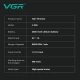 Триммер VGR V-226 GOLD, 9000 RPM, 3 насадки, LED display