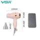 Фен складной VGR V-432 PINK, 3 уровня обдува, низкий уровень шума, 1000 Вт