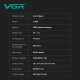 Аккумуляторная машинка для стрижки (clipper) VGR V-662 GREEN, 7000 RPM, 6 насадок, LED display